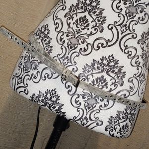 Silver Embellished Skinny Belt 33"- 37"